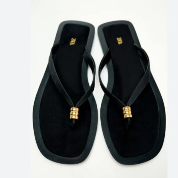 Zara Shoes - ZARA 100% Leather Flat Sandals